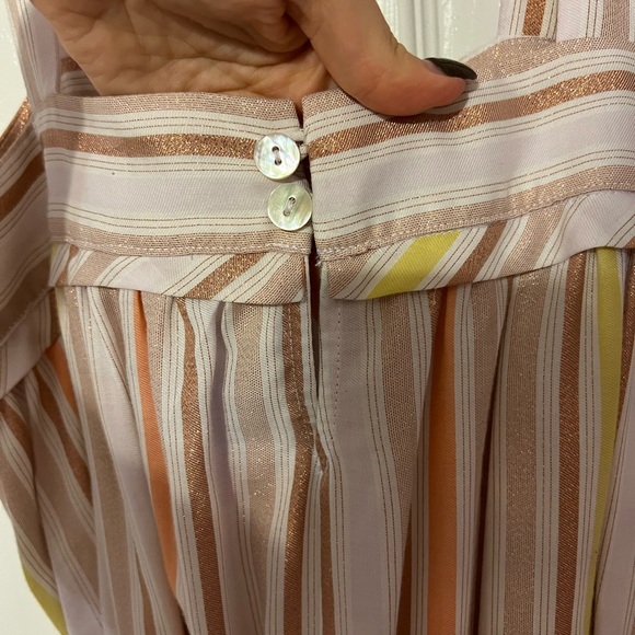 NWOT Lemlem metallic striped tiered midi dress - Picture 4 of 5